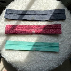 3 LULU LEMON Headbands